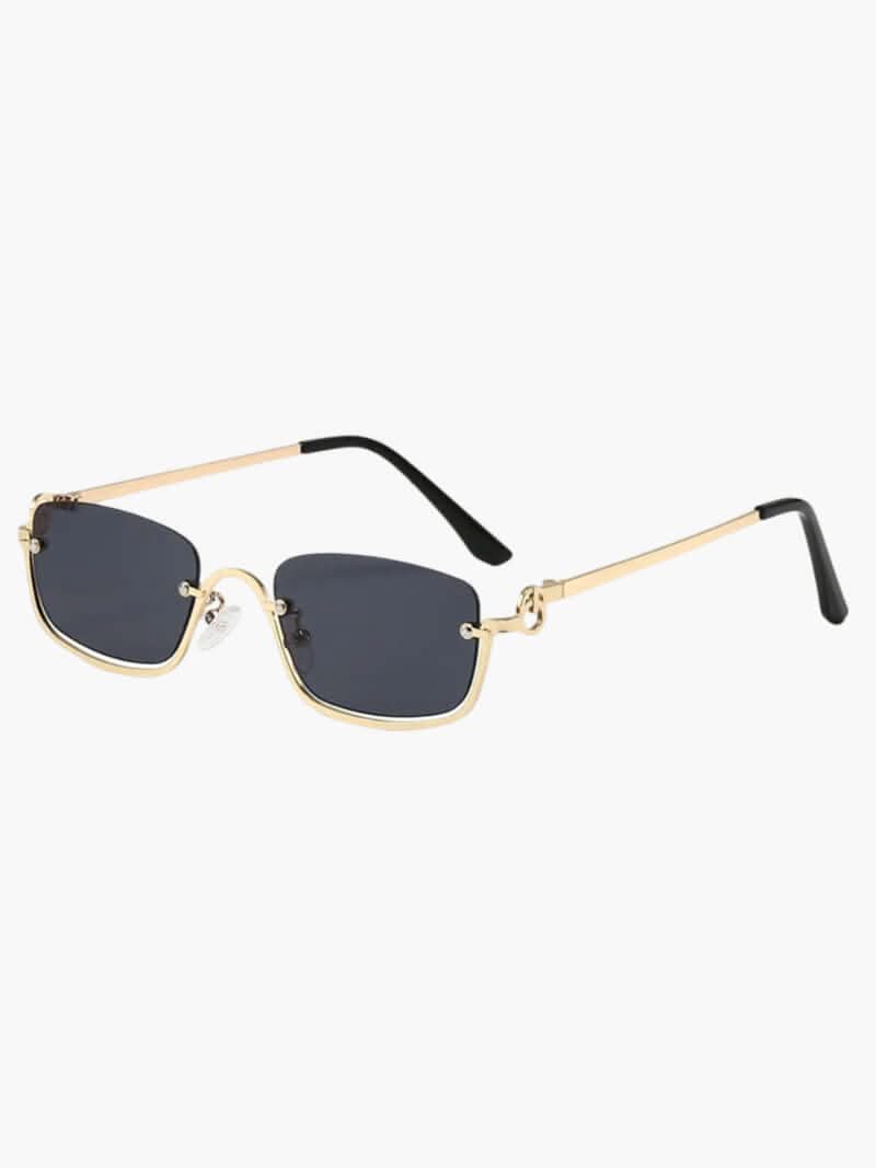 Harlyn modern rectangular sunglasses with gold accent