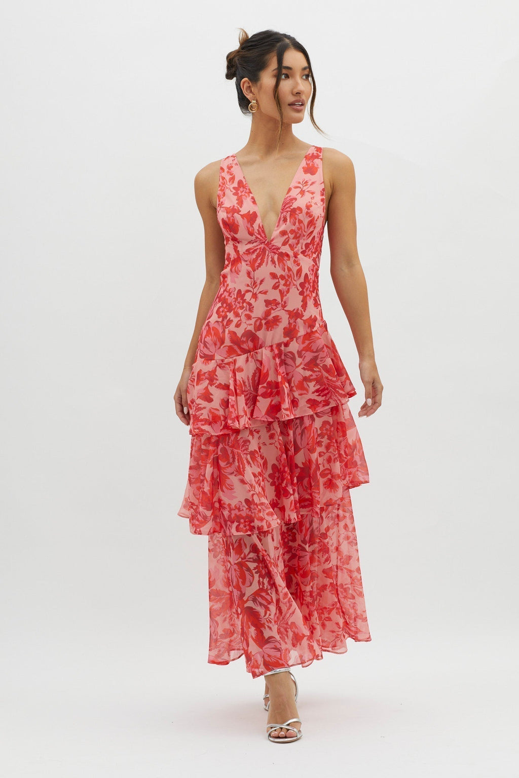 Serena - Tiered Open-Back Midi Dress
