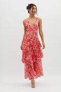 Serena - Tiered Open-Back Midi Dress