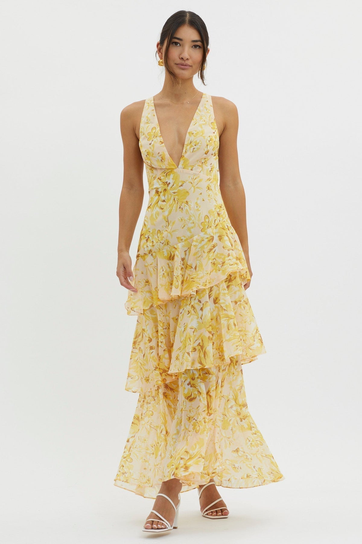 Serena - Tiered Open-Back Midi Dress