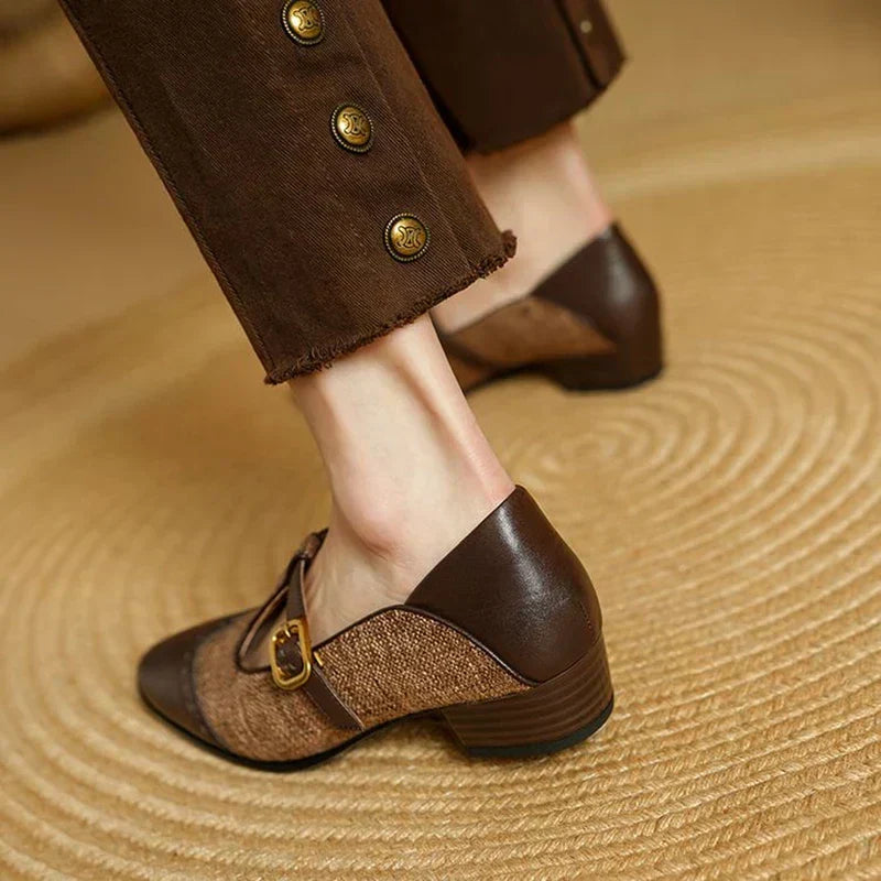 Valentine - Authentic Textured T-Bar Shoes