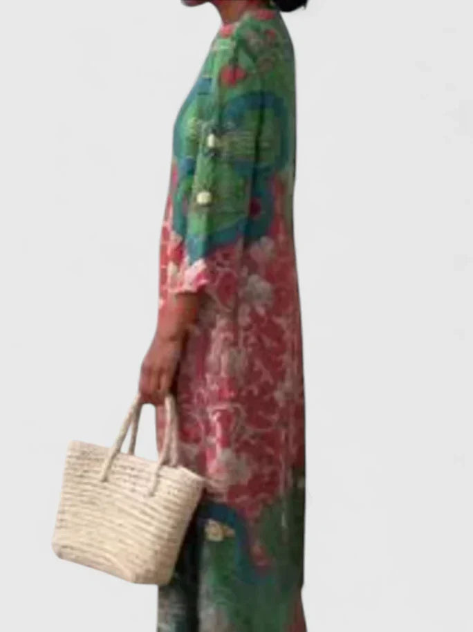 Mireia - Mediterranean Print Midi Dress