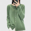 Lyxandria - One-Button Classic Crewneck Cardigan