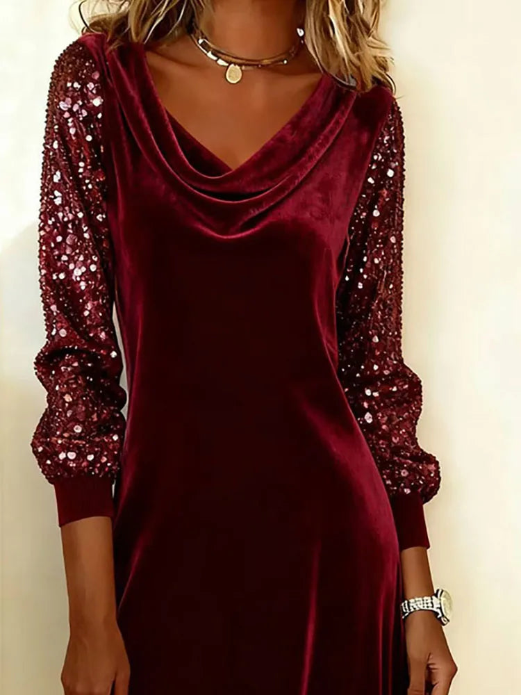 Sophie | Sparkle Sleeve Velvet Dress