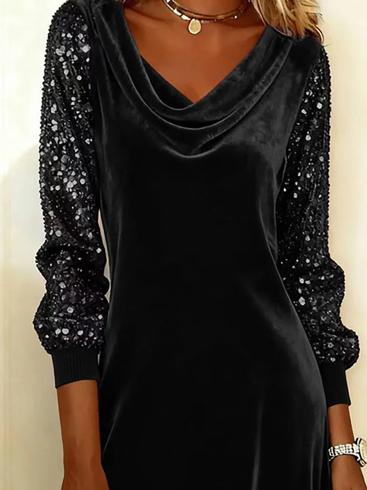 Sophie | Sparkle Sleeve Velvet Dress