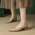 Camille - Pointed-Toe Mid-Block Heel Pumps