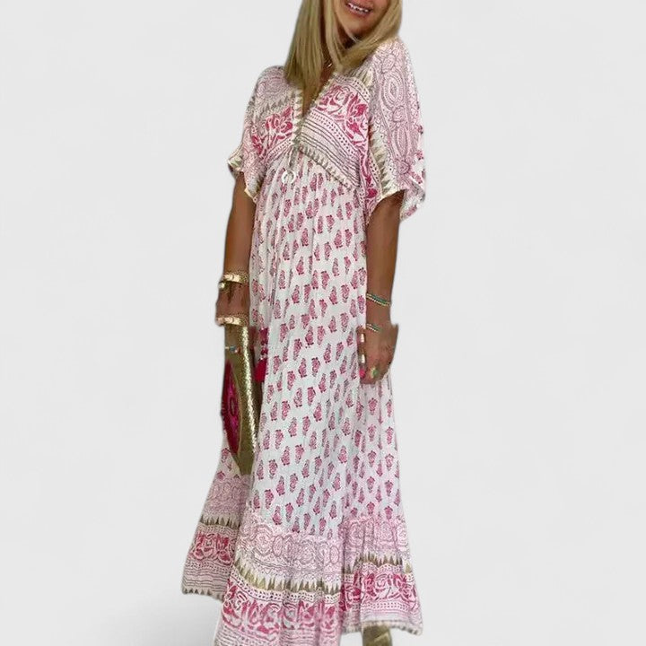 Clara Boho Printed Relaxed Maxi Dress