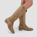 Elise - Faux Fur Western Boots