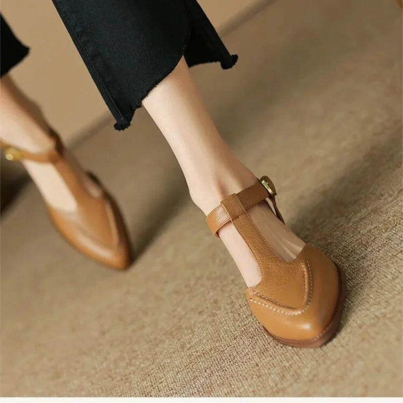Claire - Wide-Strap Buckle Shoes