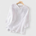 Élise - Intricate Embroidered Button-Down Blouse