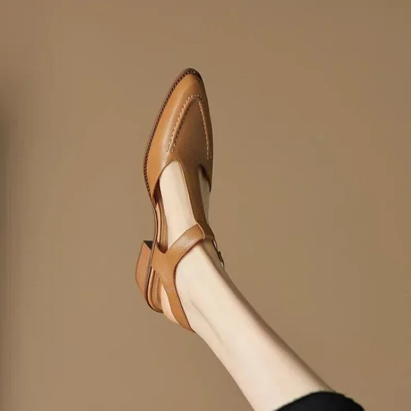 Claire - Wide-Strap Buckle Shoes