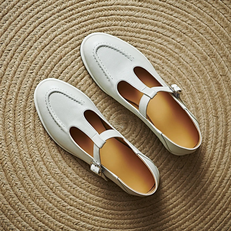 Clemence - Low Heel T-Bar Pumps
