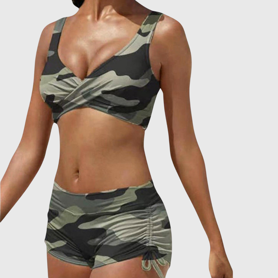 Sibylle elegant bikini set featuring modern minimalist two-piece styling