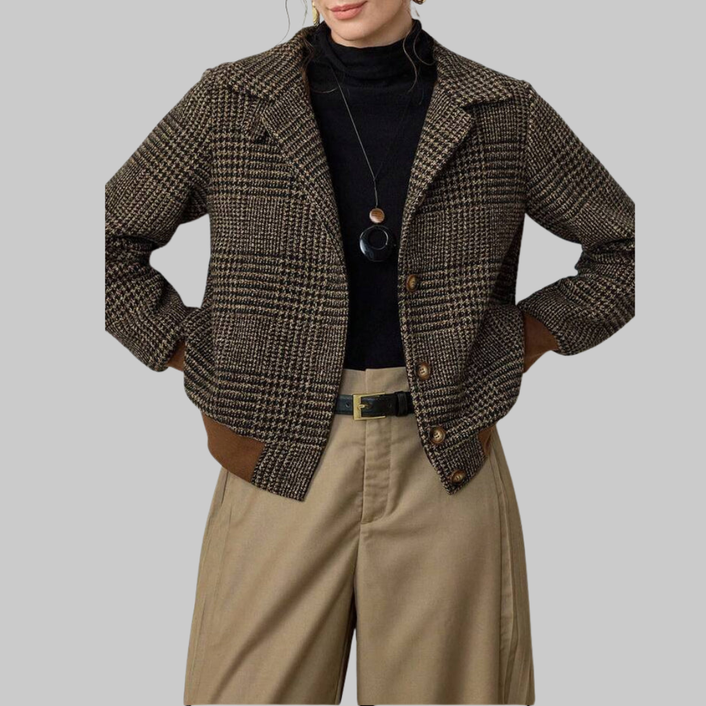 Blythe double breasted tweed jacket for women