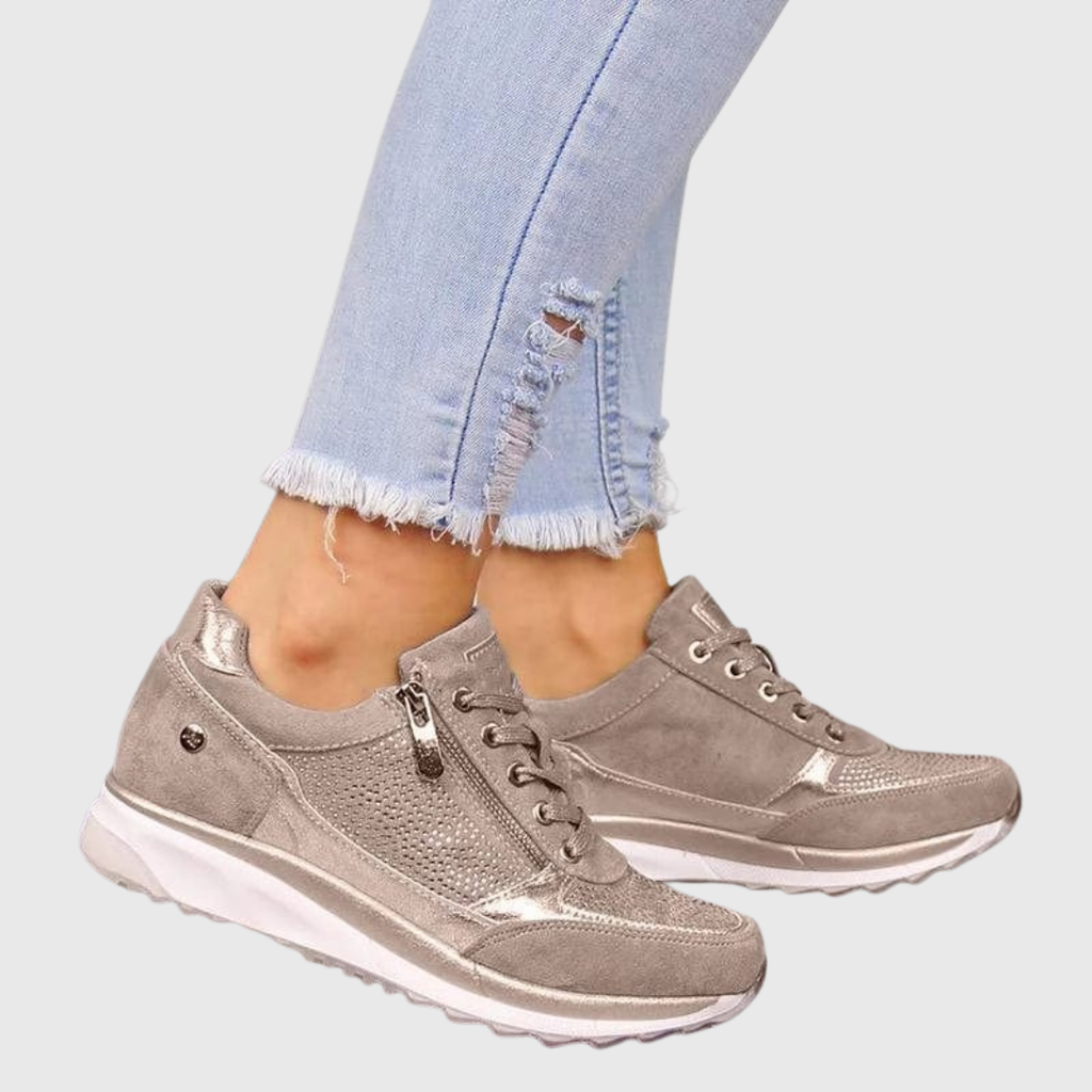 Mathilde everyday comfort sneakers with side zipper and cushioned sole