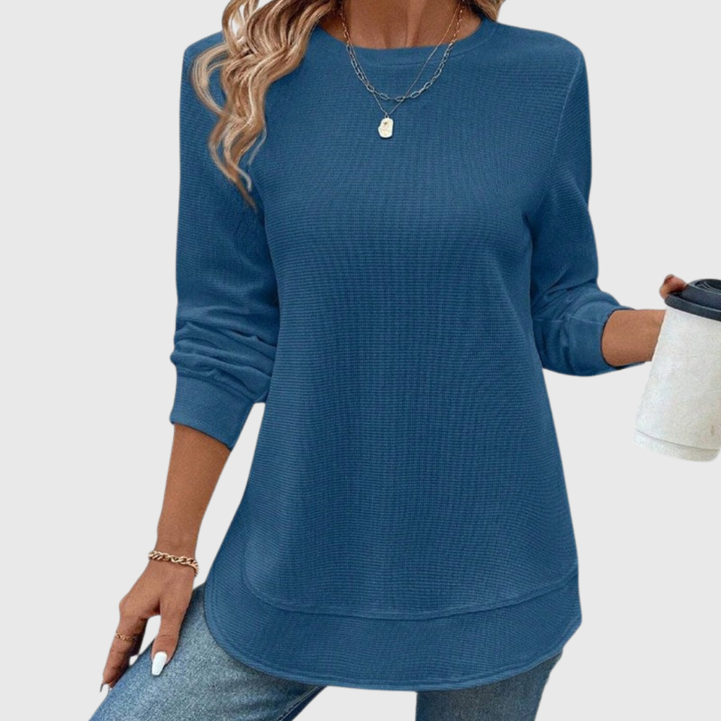 Celine elegant long sleeve crew neck top