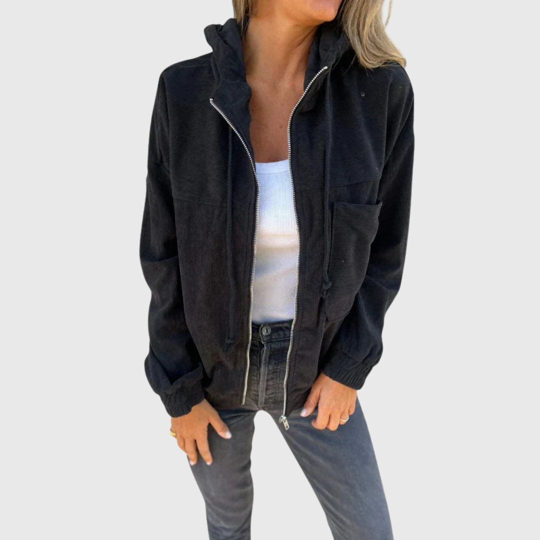 Mykhalah comfortable jacket with front zip
