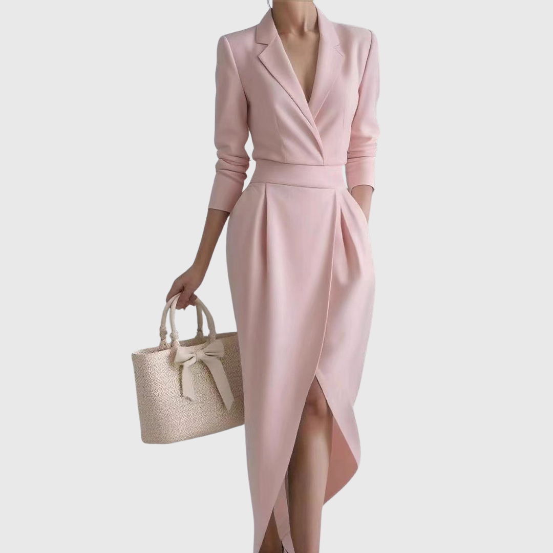 Emily women draped bodycon midi dress with defined waist