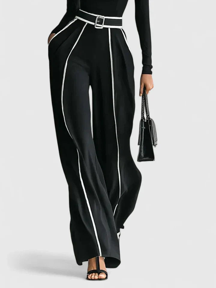 Jayzhera - Elegant Turtleneck & Wide Trousers Set