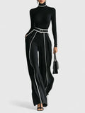 Jayzhera - Elegant Turtleneck & Wide Trousers Set