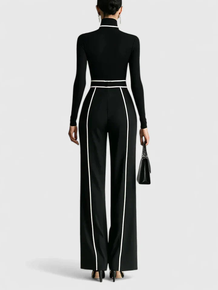 Jayzhera - Elegant Turtleneck & Wide Trousers Set