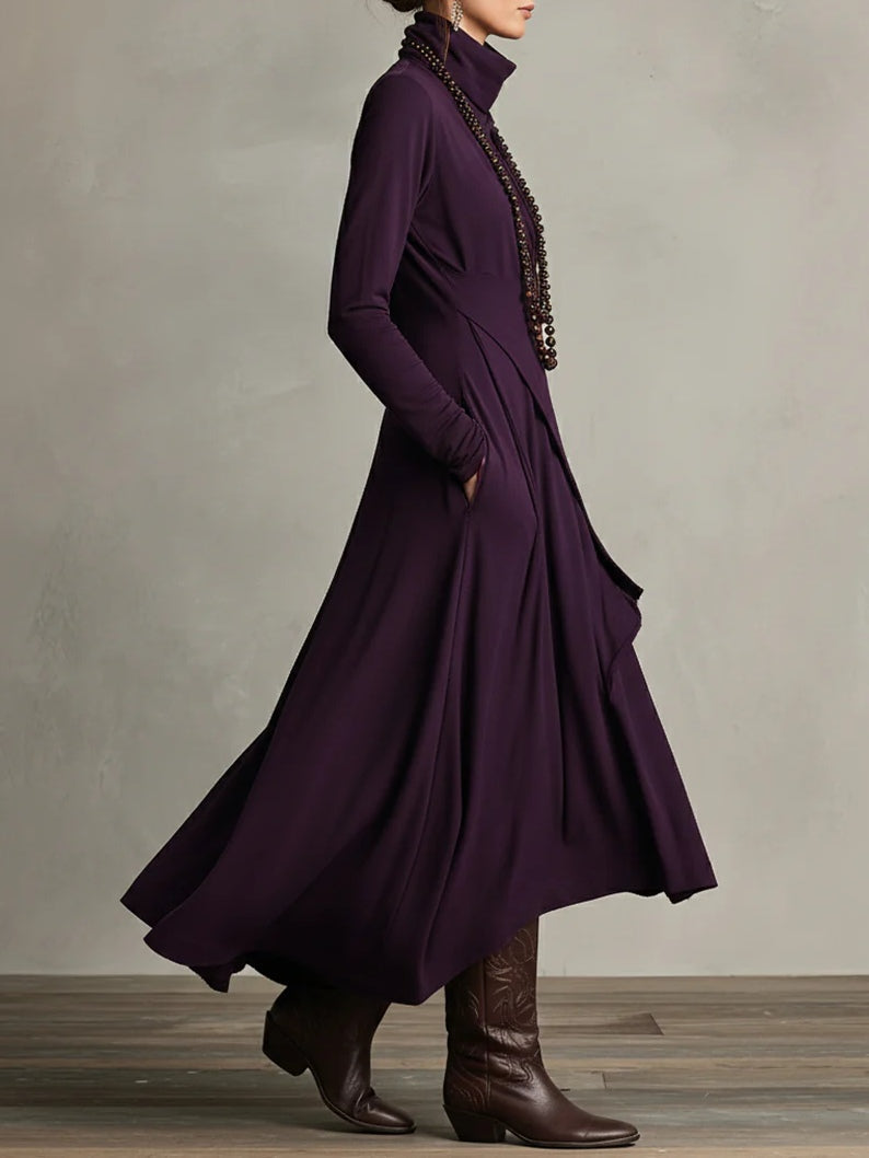 Evelyn Asymmetrical High-Neck Maxi Dress