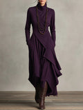 Evelyn Asymmetrical High-Neck Maxi Dress