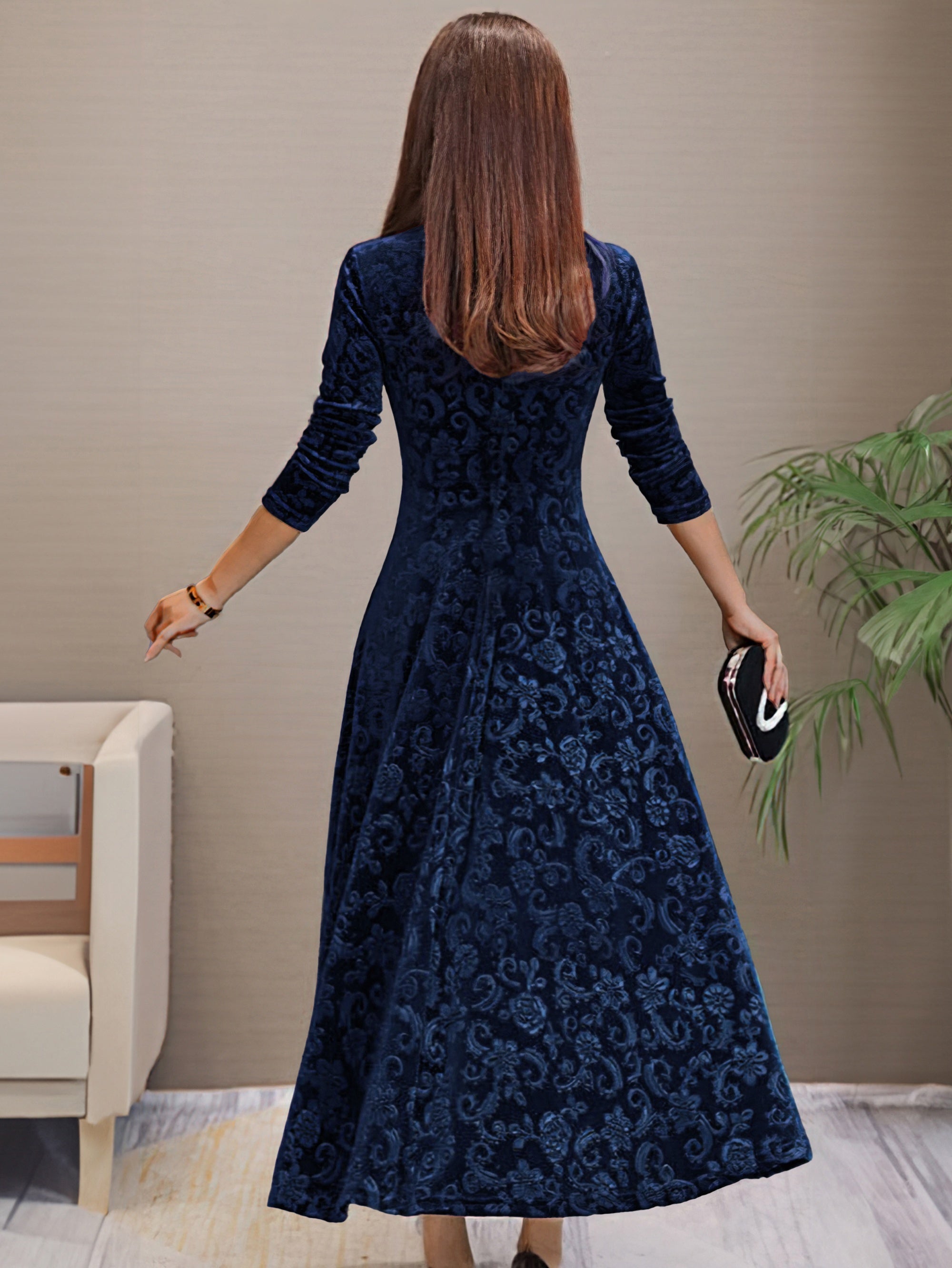 Nancy | Velvet Holiday Elegance Dress