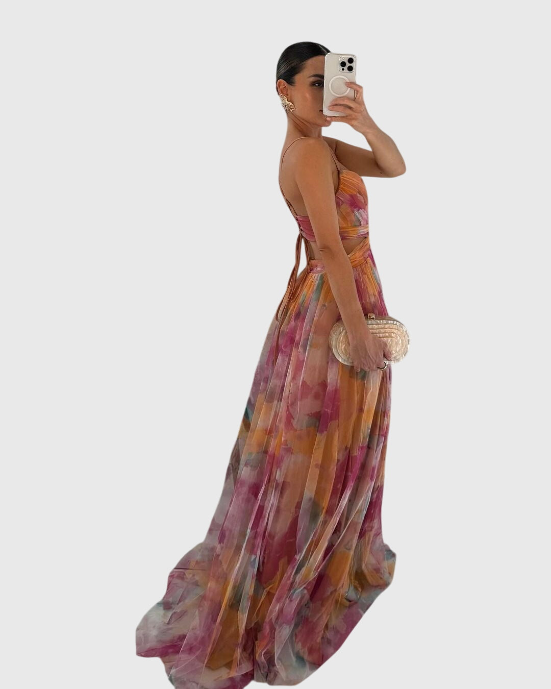 June Floral Criss-Cross Maxi Dress