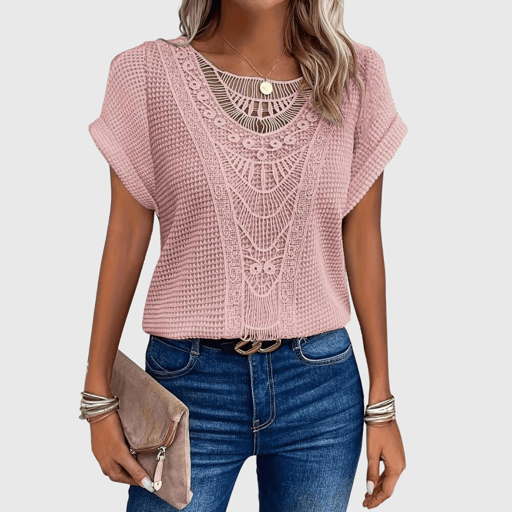 Lucie - Ibiza Lace Accent Breathable Blouse