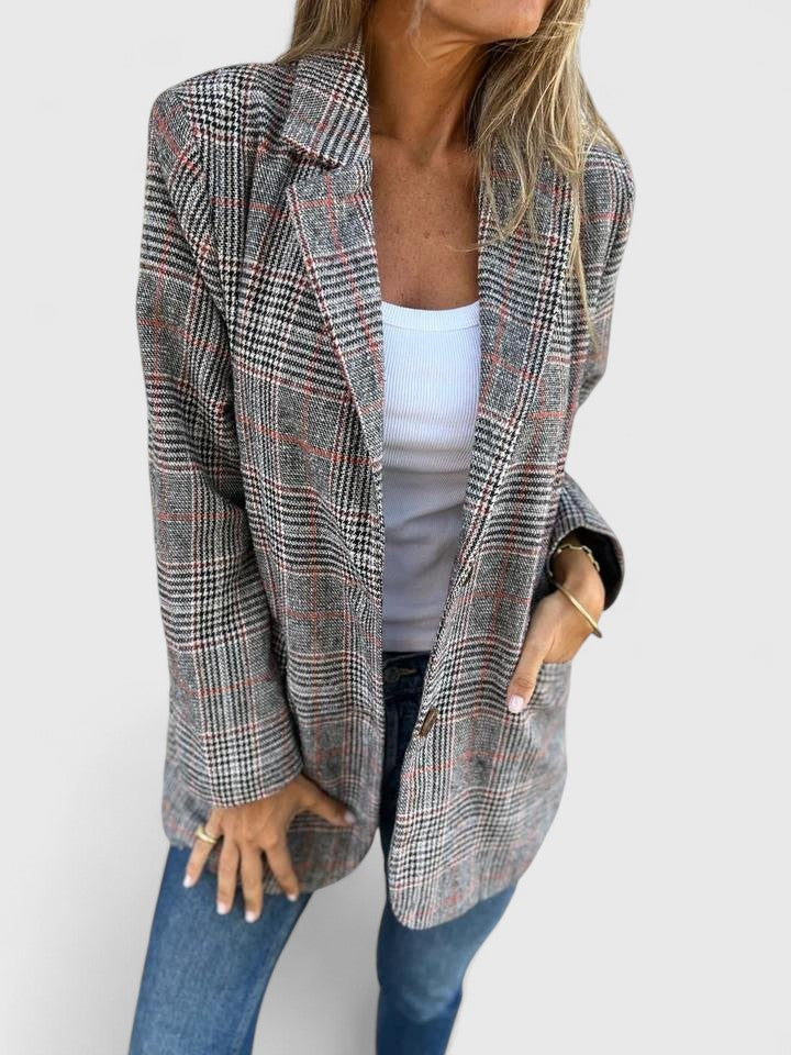 Soralyetta - Plaid Cozy Winter Blazer