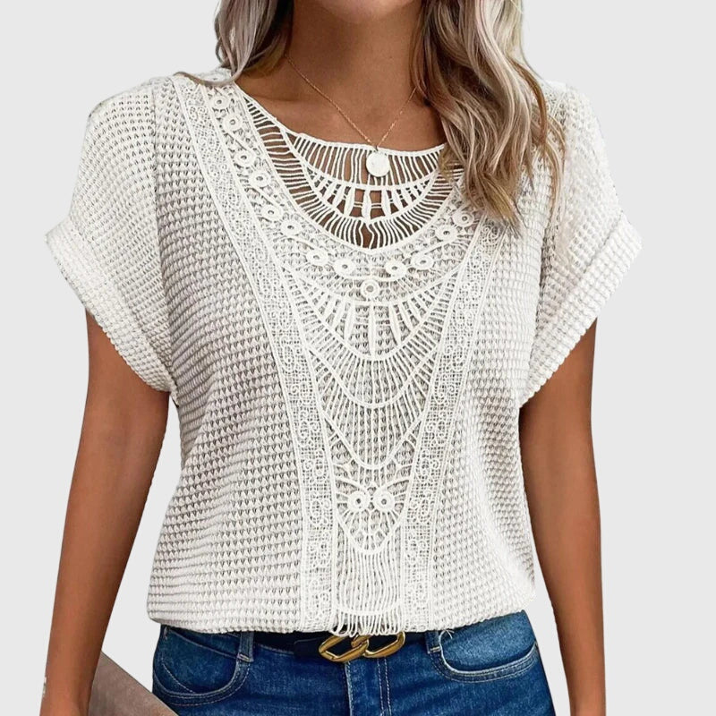 Lucie - Ibiza Lace Accent Breathable Blouse