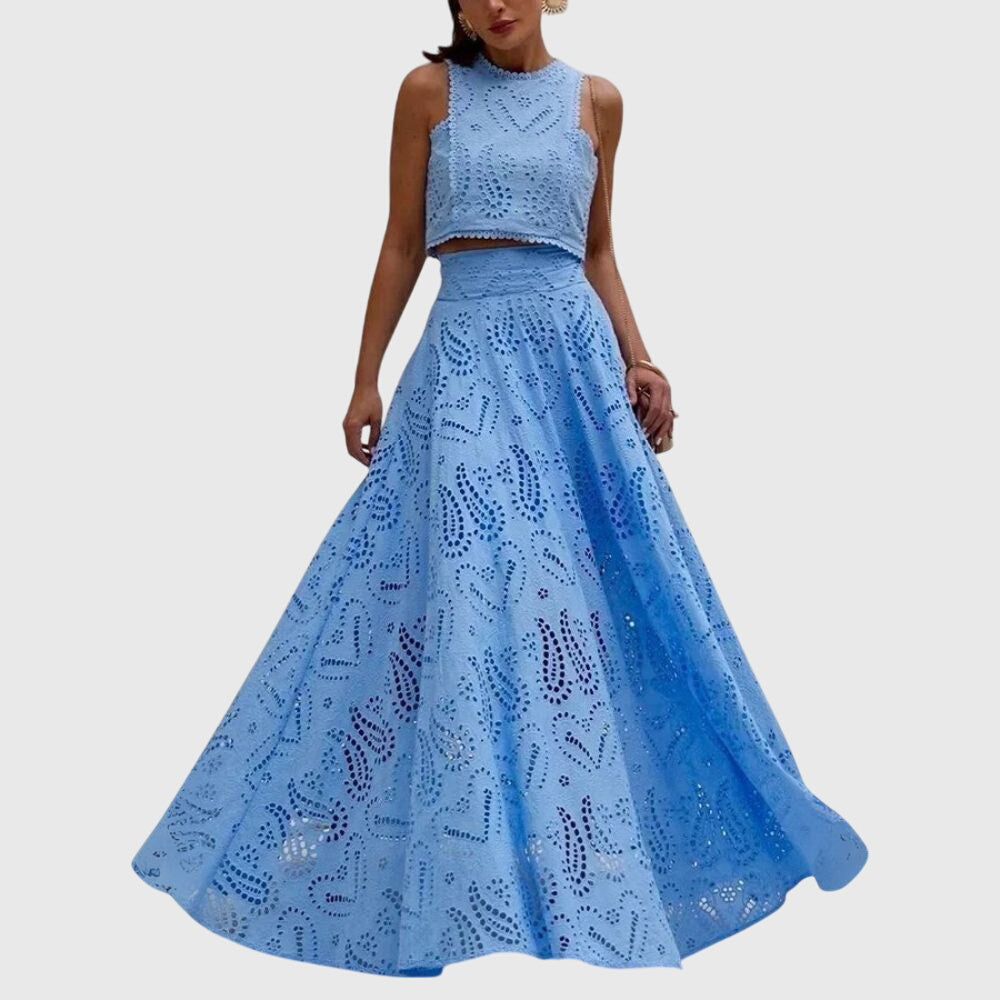 Tatiana - Elegant Crop Top and Maxi Skirt Set