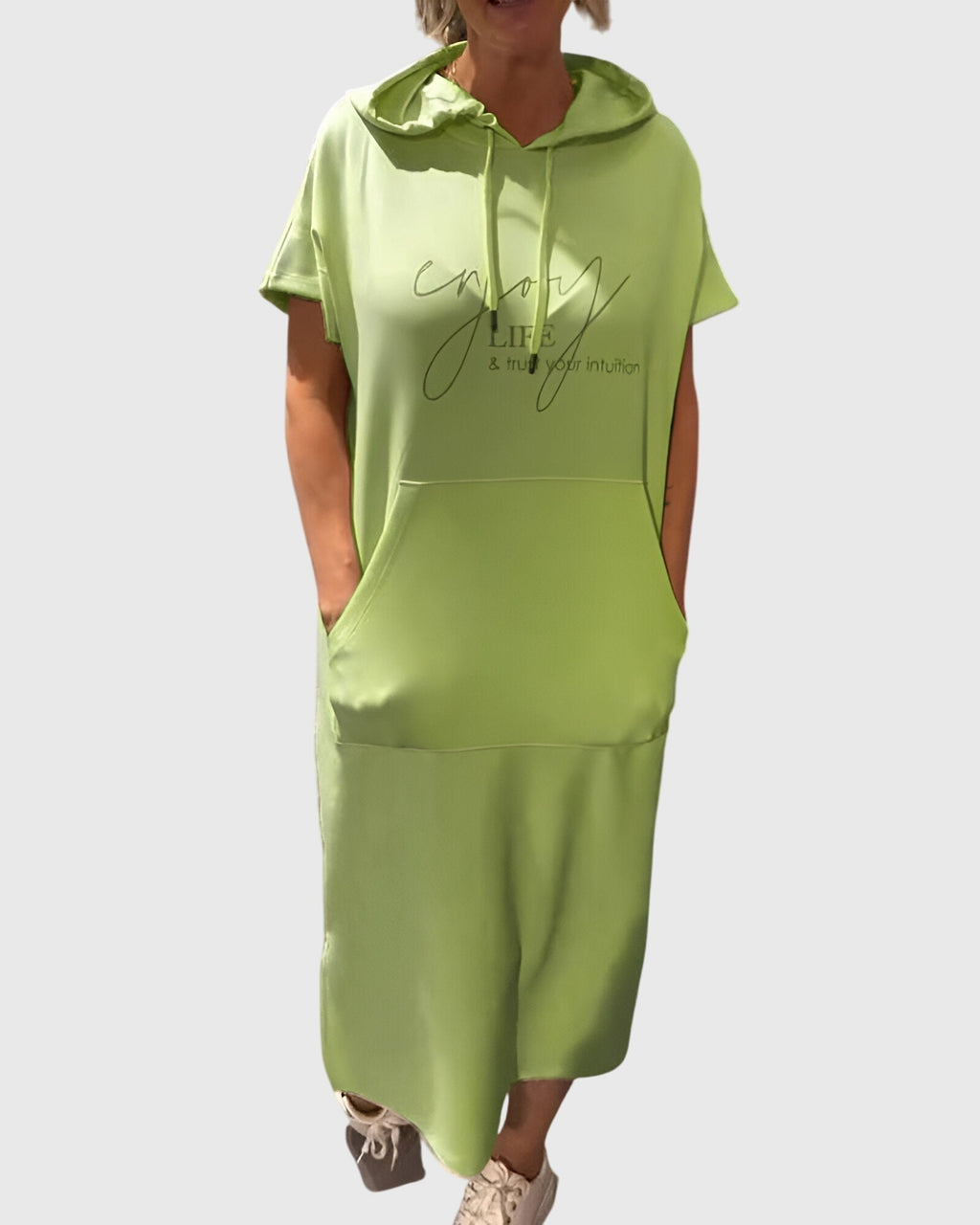 Marlowe - Casual Hooded Sweatshirt Dress