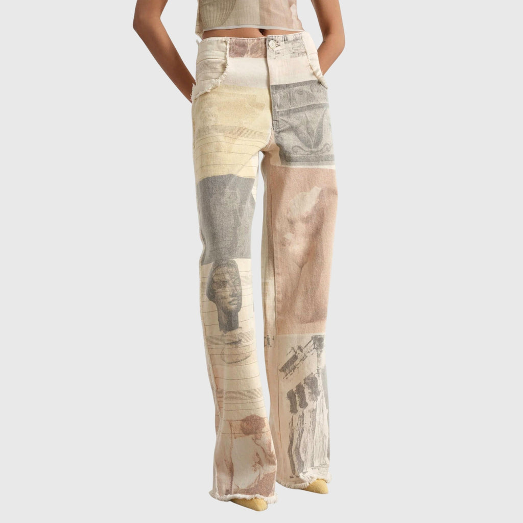 Elise high-waist wide-leg jeans with a stylish raw edge hem