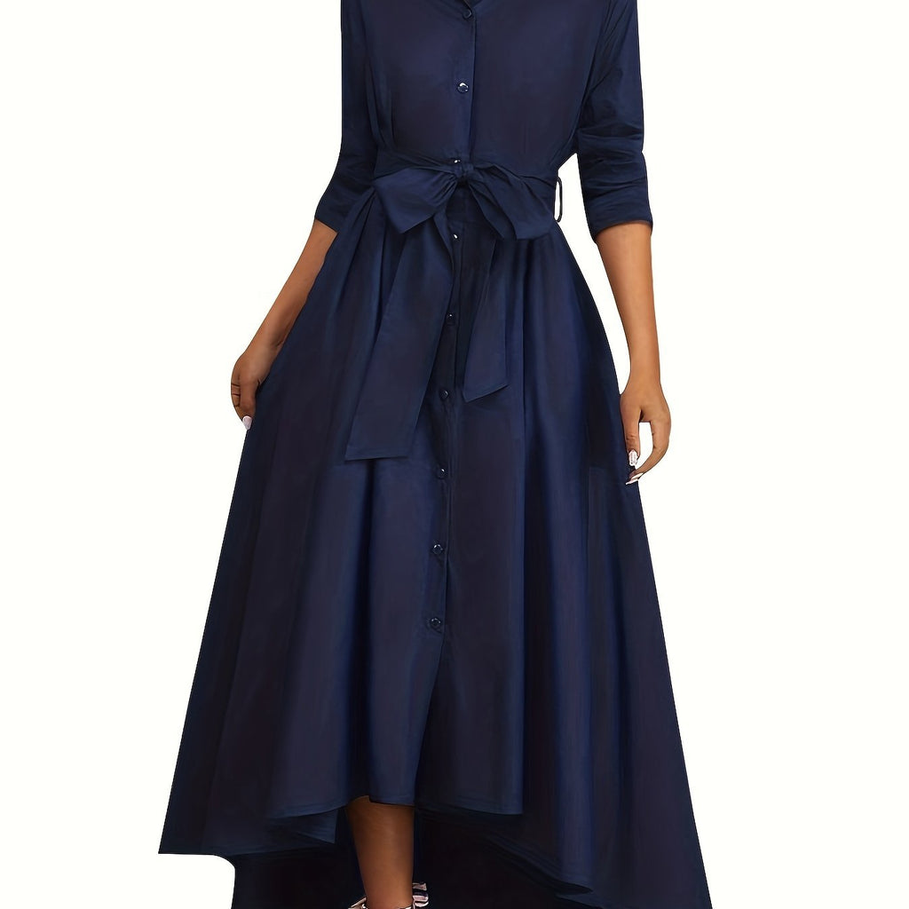 Marianne | Button-Front Holiday Maxi Dress