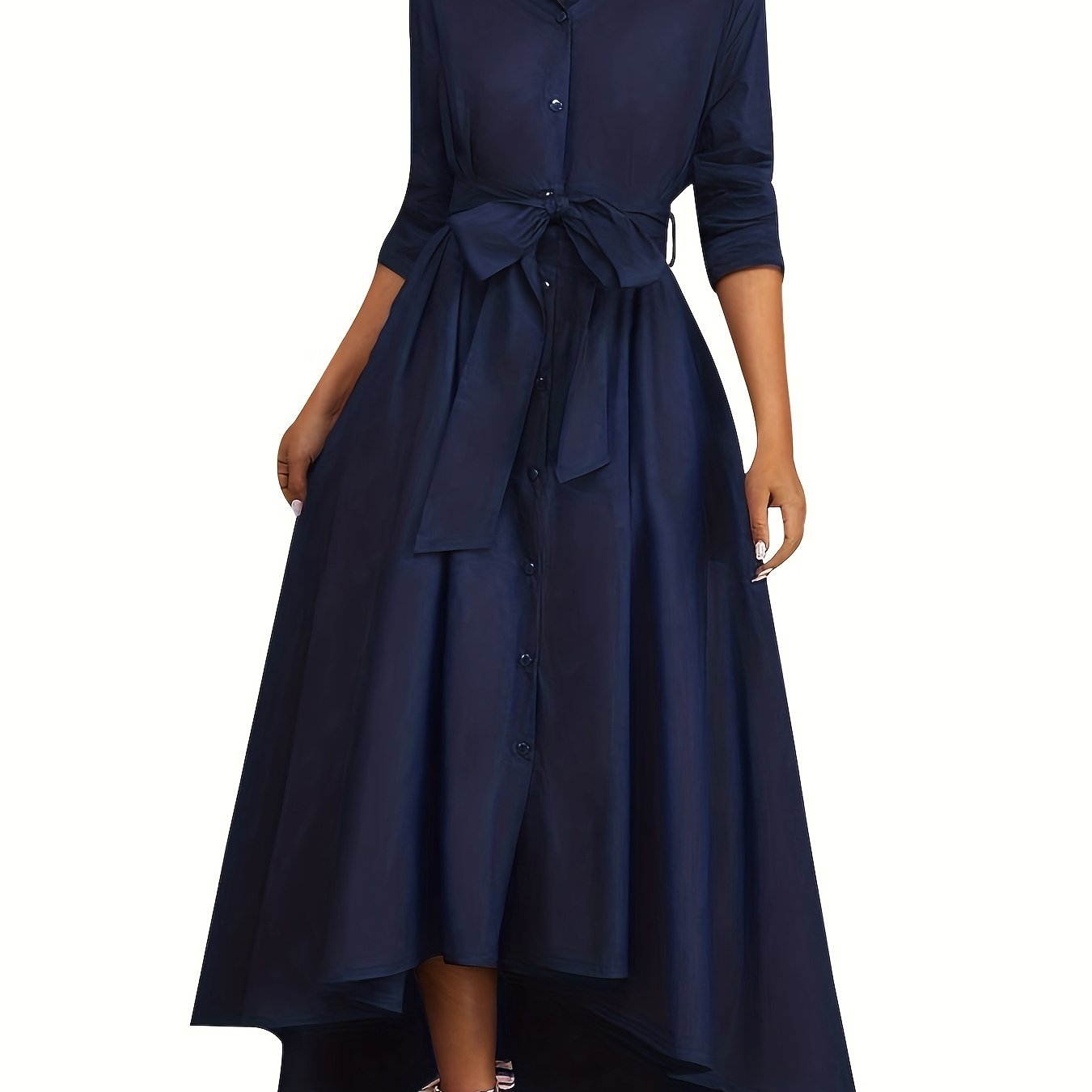 Marianne | Button-Front Holiday Maxi Dress