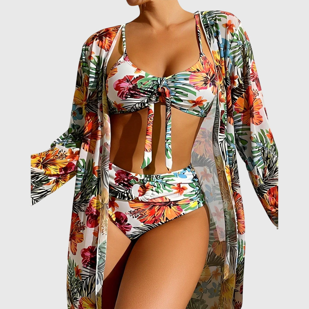 Sibylle halter neck bikini set with plunging V-neckline and full lining