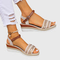 Joselyn woven beaded bohemian support sandals