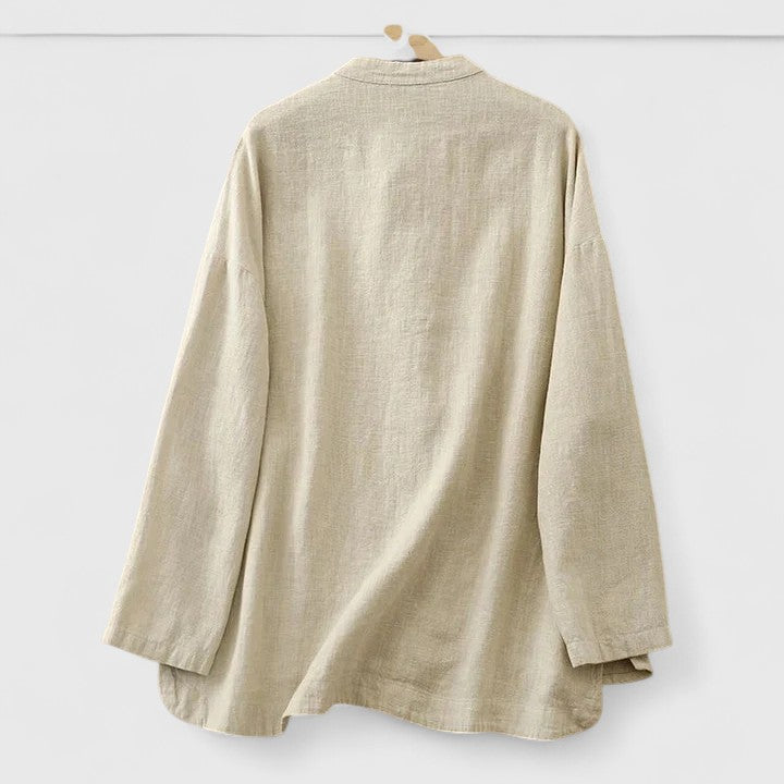 Clemence - Comfortable Knot-Closure Shirt