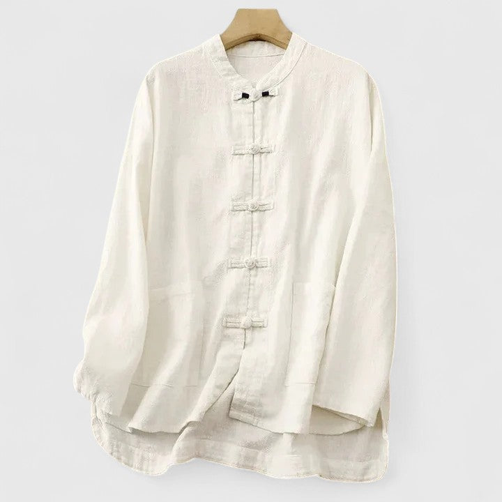 Clemence - Comfortable Knot-Closure Shirt