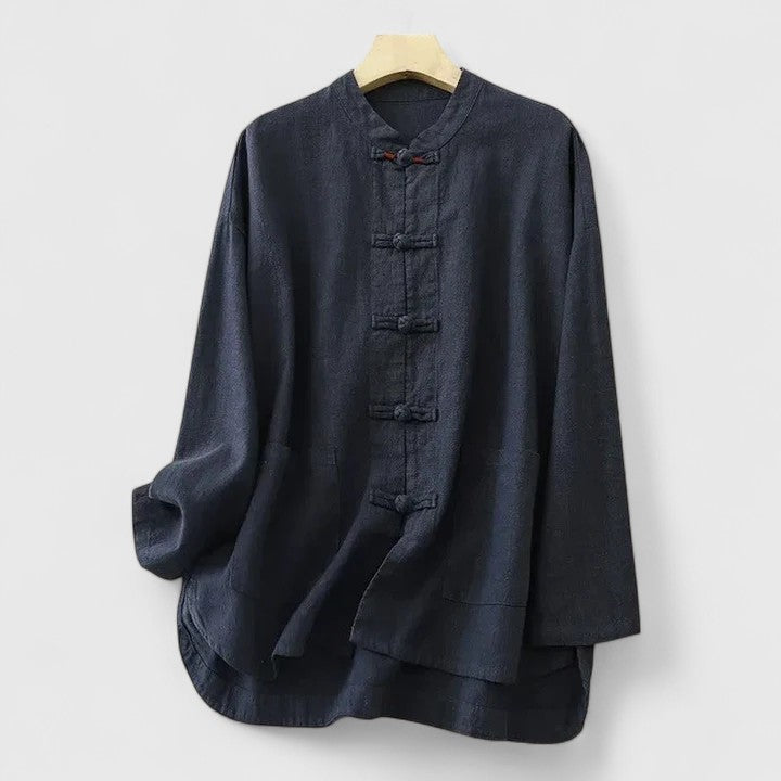 Clemence - Comfortable Knot-Closure Shirt