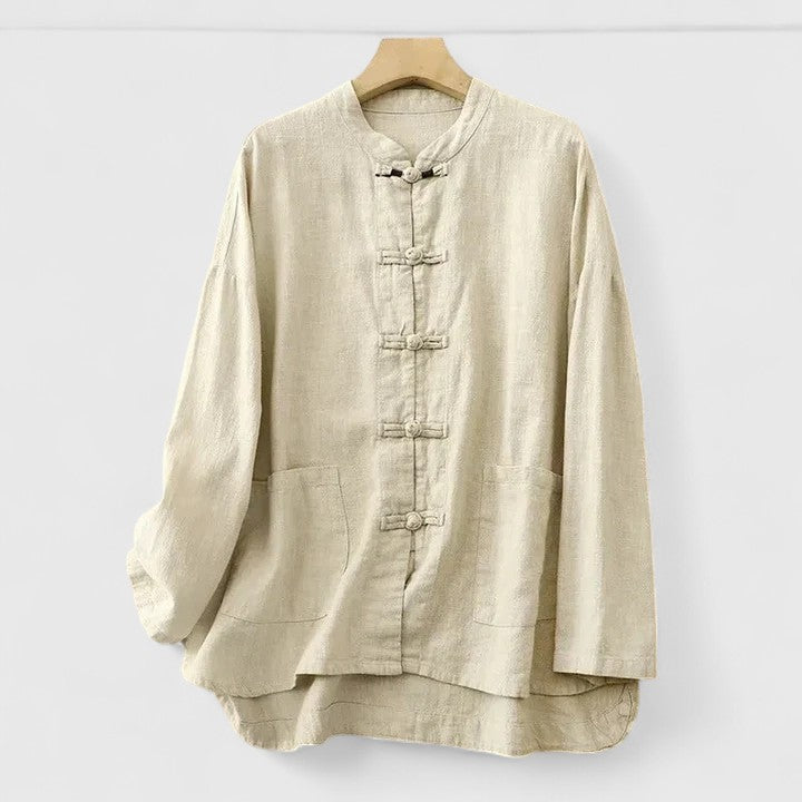 Clemence - Comfortable Knot-Closure Shirt