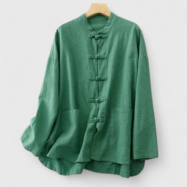 Clemence - Comfortable Knot-Closure Shirt