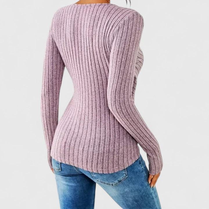 Claire - Elegant Tuck V-Neck Top
