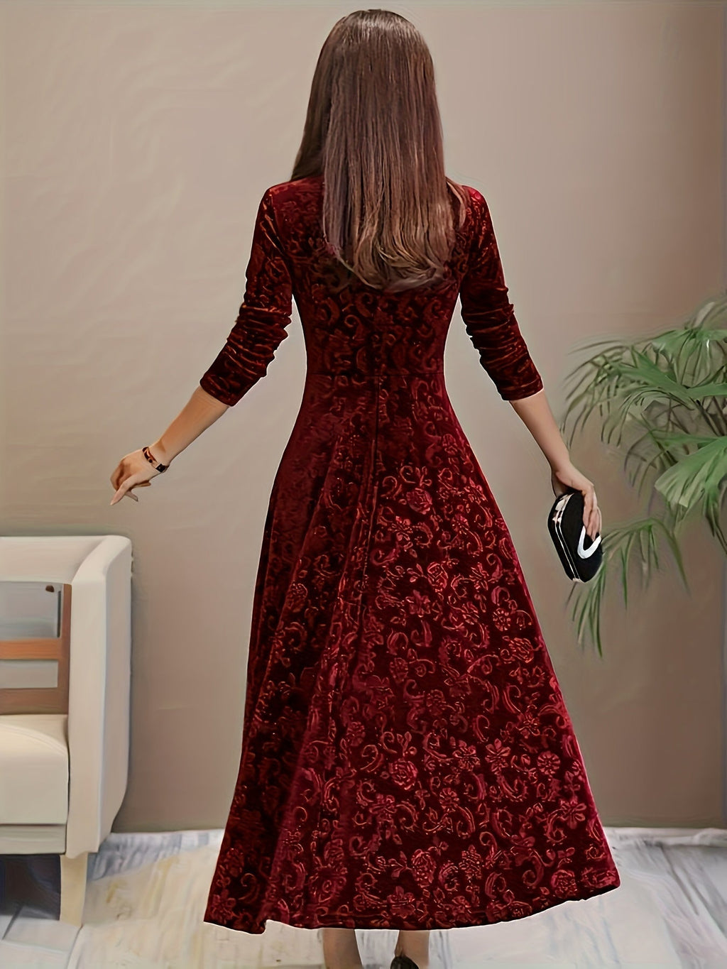 Dorothy | Patterned Square-Neck Maxi Dress