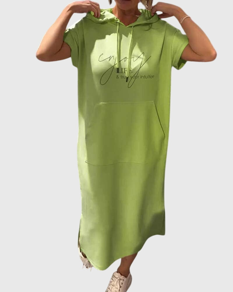 Marlowe - Casual Hooded Sweatshirt Dress