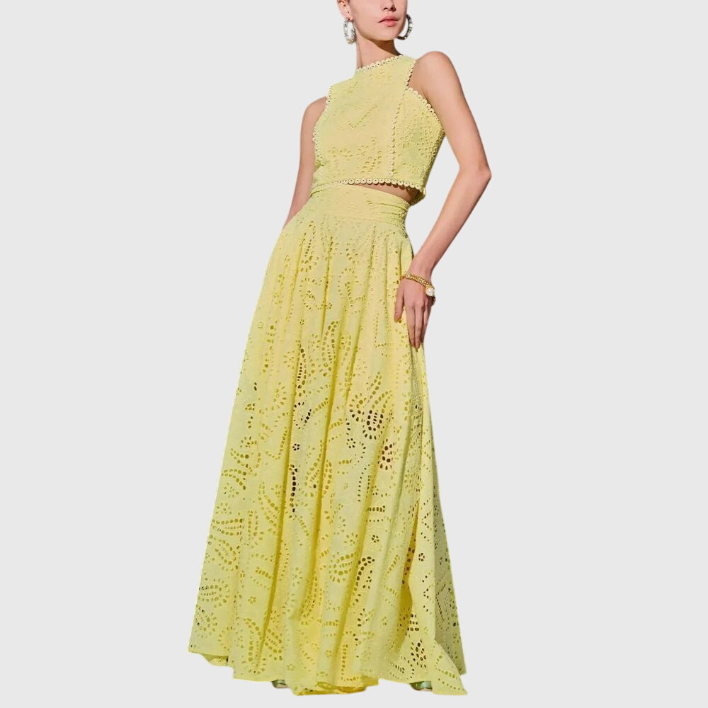 Tatiana - Elegant Crop Top and Maxi Skirt Set