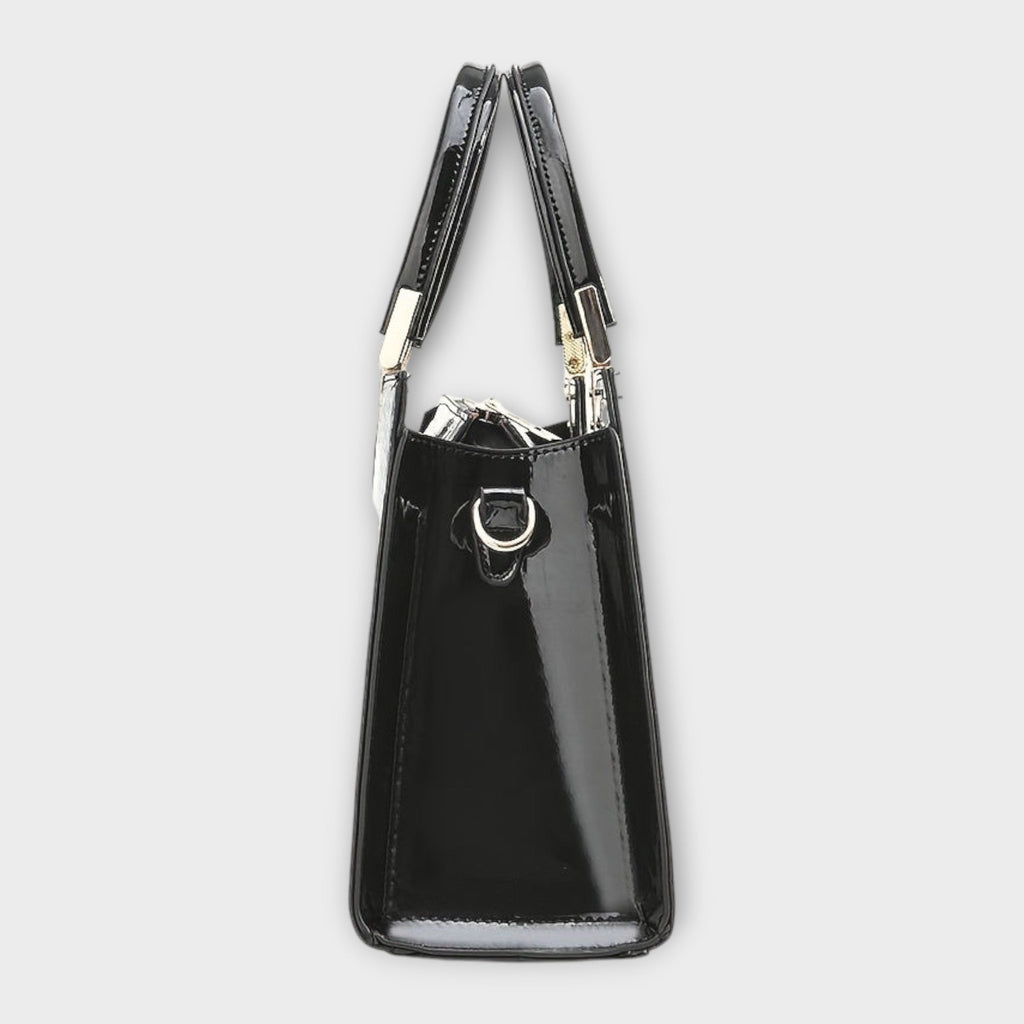 Emilie - Glossy Croc Leather Handbag