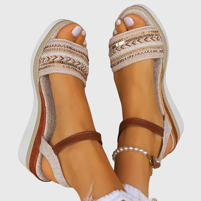 Joselyn - Woven Beaded Support Sandals